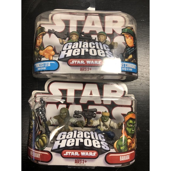 Lot Of 2 STAR WARS Galactic Heroes Barada Weequay Princess Leia Rebel Command - Picture 1 of 3